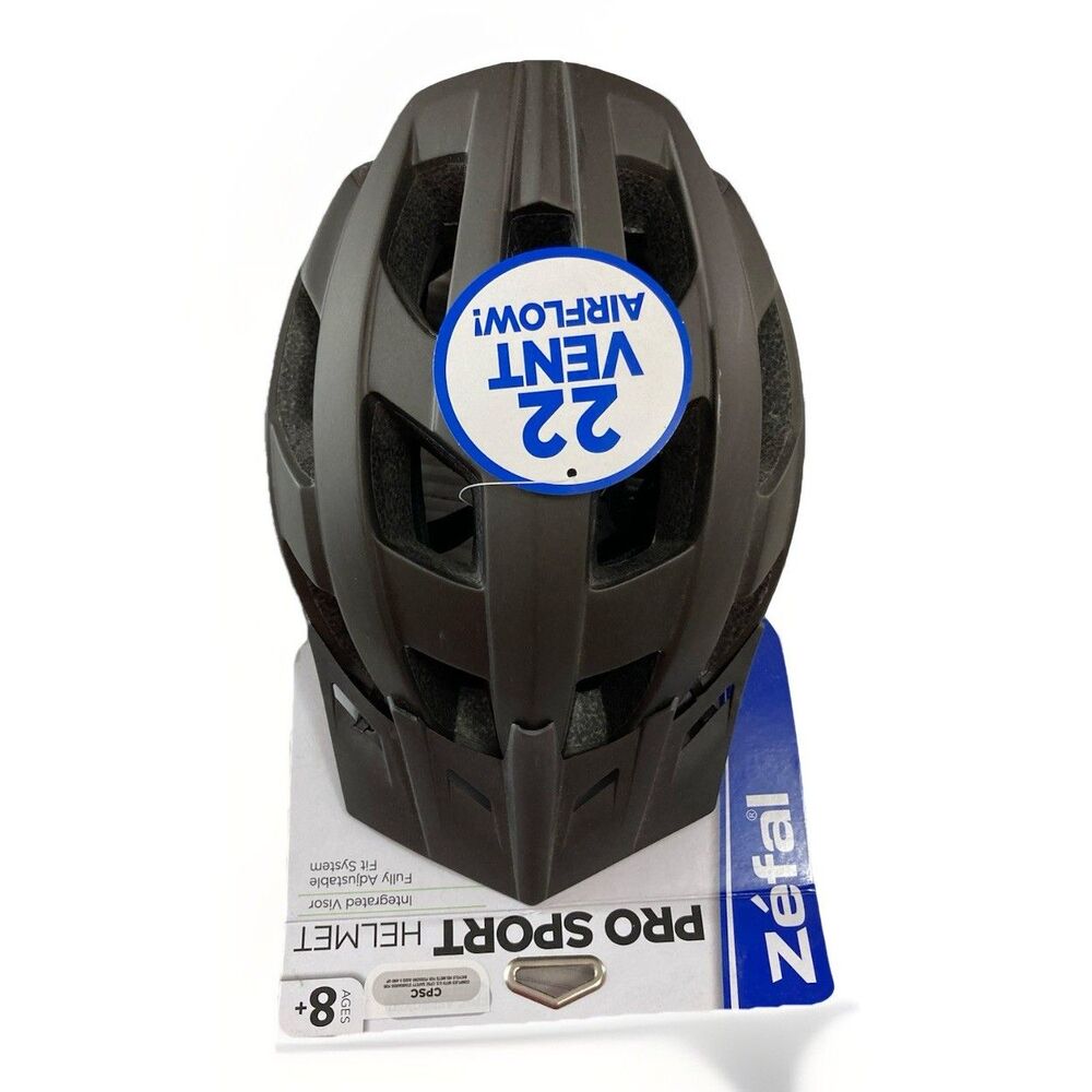 Zefal Pro Sport Youth Bike Helmet Black Ages 8+ Lightweight Safety New